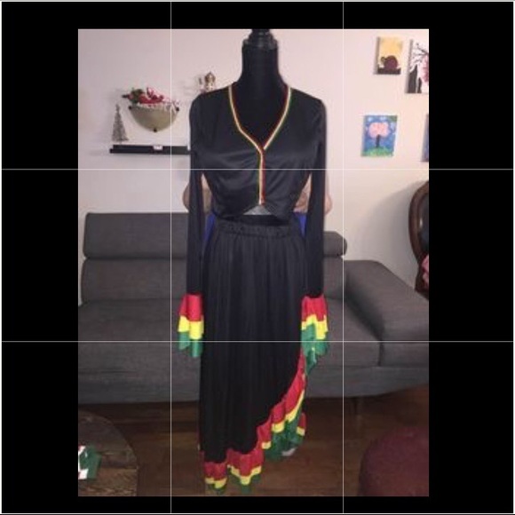 Latin Skirt & Top Dance Wear Salsa Tango flamenco - Picture 6 of 8